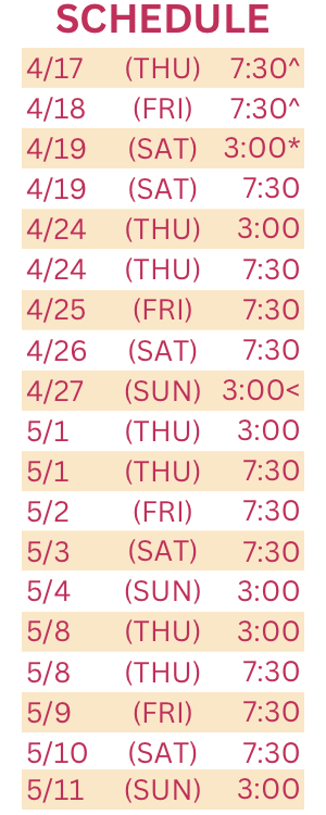 Beehive Schedule