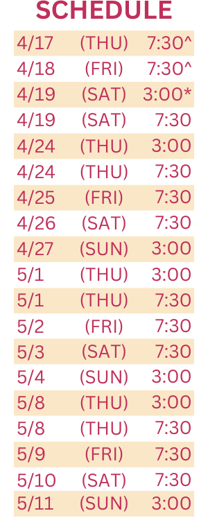 Beehive Schedule