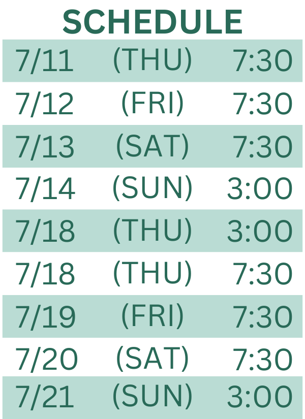Catskills Schedule